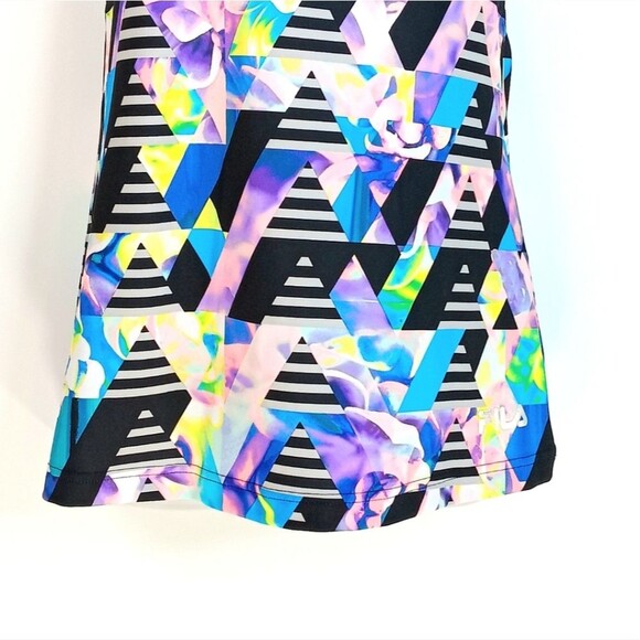 FILA Black Multicolor Women's Medium Racerback Tank Top Activewear Gym Workouts - Picture 4 of 10